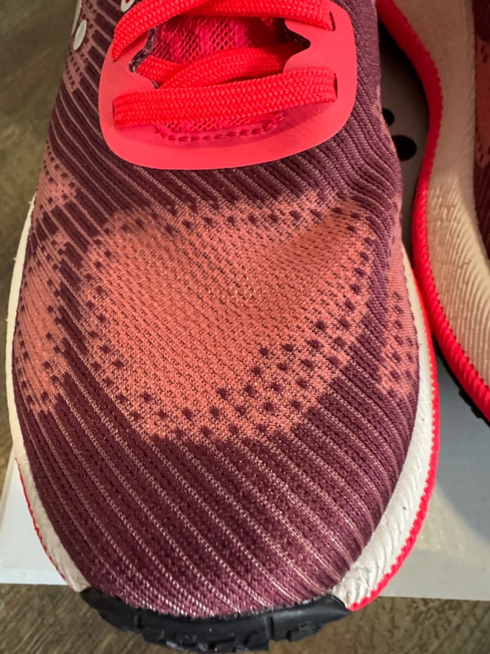 Craft Women's Sneakers in Burgundy and Hot Pink with shoe box. - Picture 4 of 11